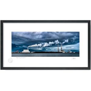 Poolbeg Chimneys from Sandymount | Framed Print | Patrick Donald